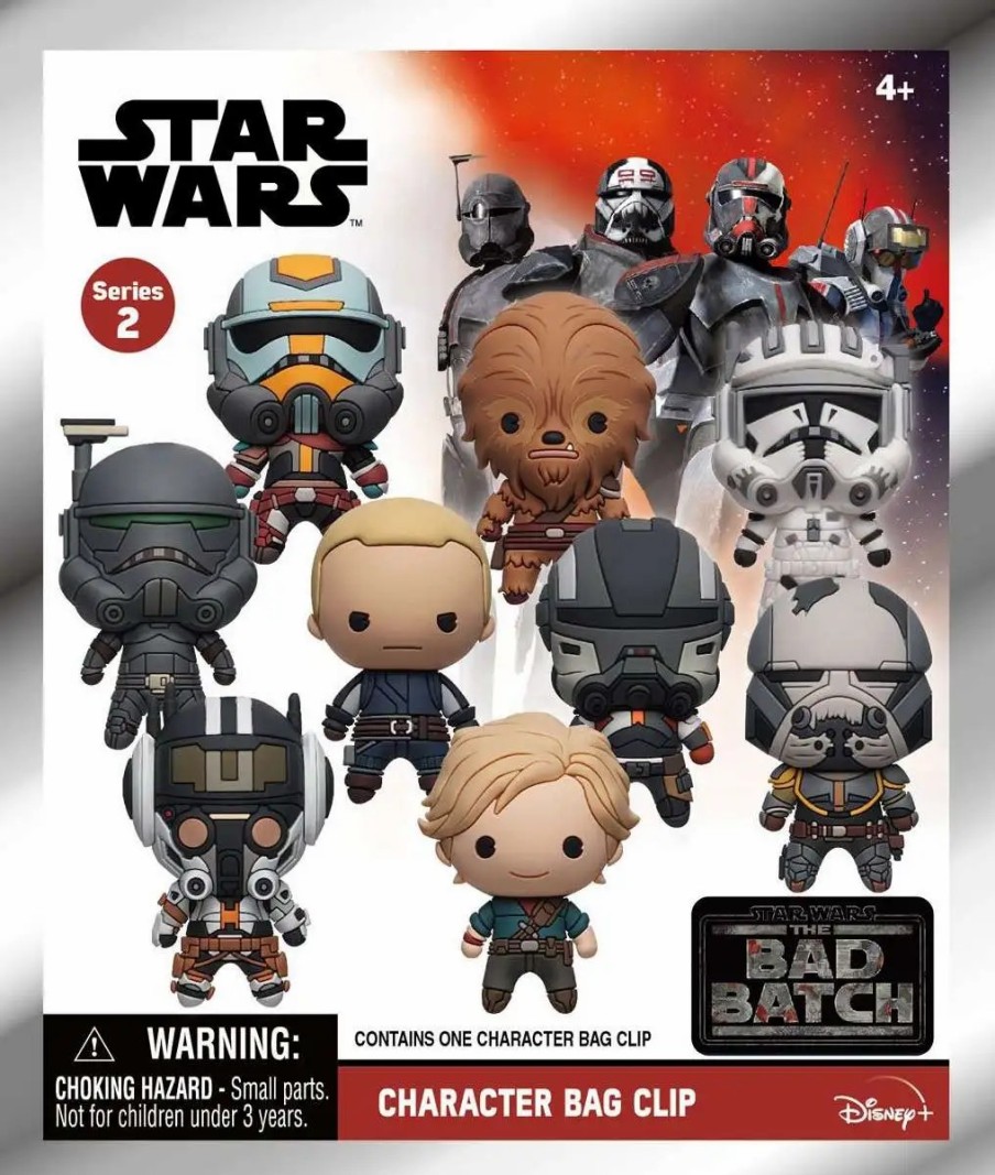 All Brands Monogram | Star Wars 3D Figural Foam Bag Clip Series 2 The Bad Batch Mystery Pack