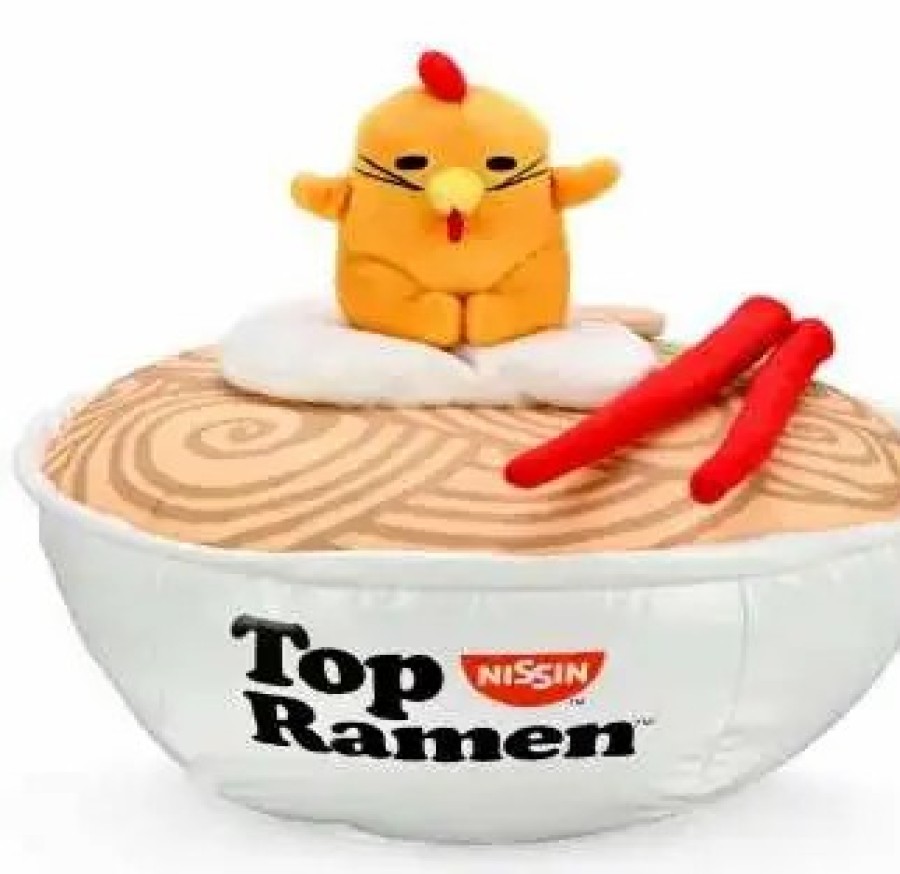 All Brands Kidrobot (NECA) | Sanrio Gudetama Nissin Top Ramen Bowl 12-Inch Interactive Plush