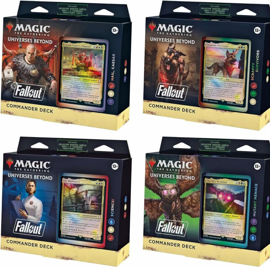 All Brands Wizards of the Coast | Mtg Trading Card Game Universes Beyond: Fallout Set Of 4 Commander Decks (Pre-Order Ships March)