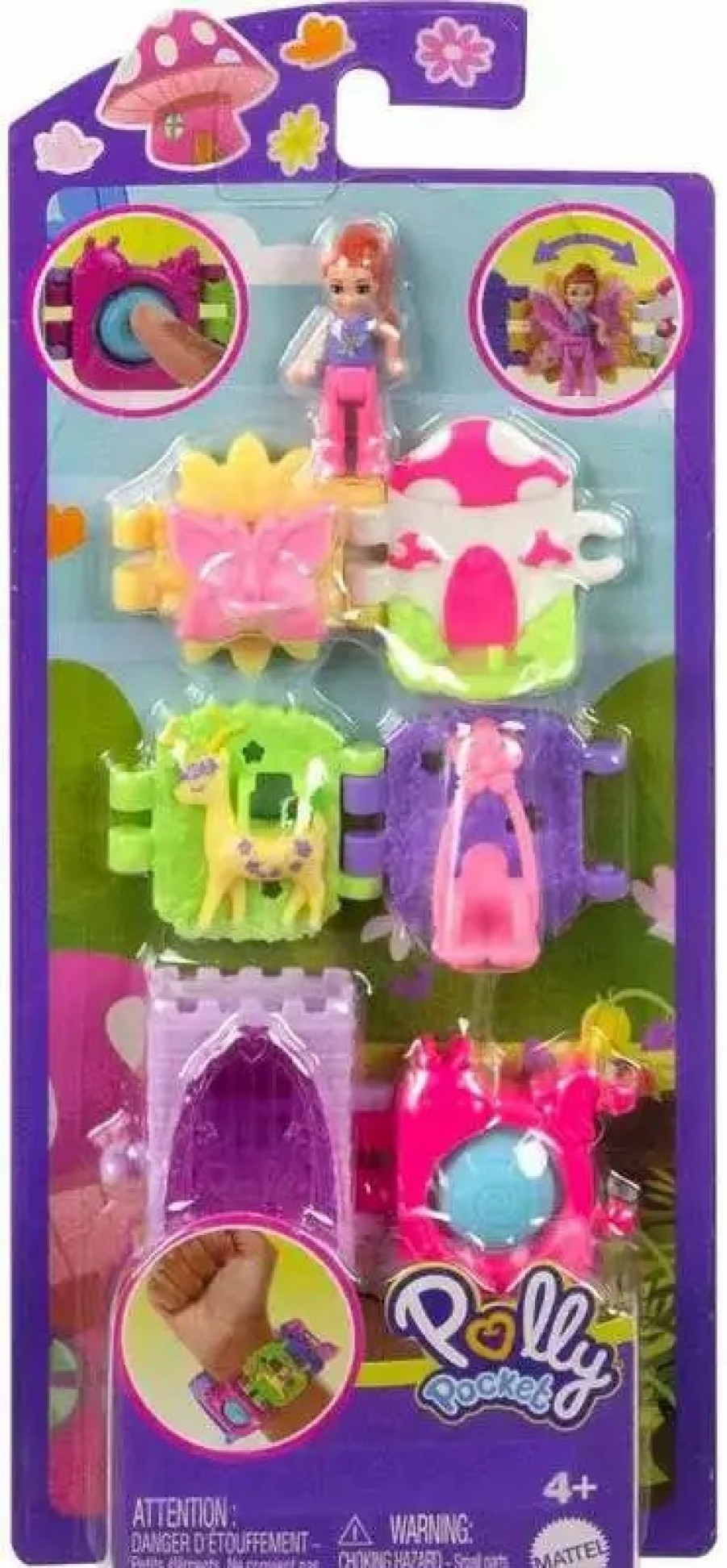 All Brands Mattel Toys | Polly Pocket Bracelet Treasures Mushroom