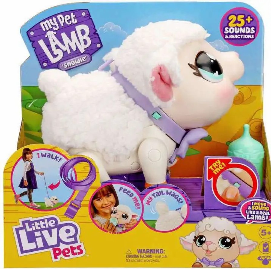 All Brands Moose Toys | Little Live Pets My Pet Lamb Snowie Interactive Plush Toy [25+ Sounds & Reactions]