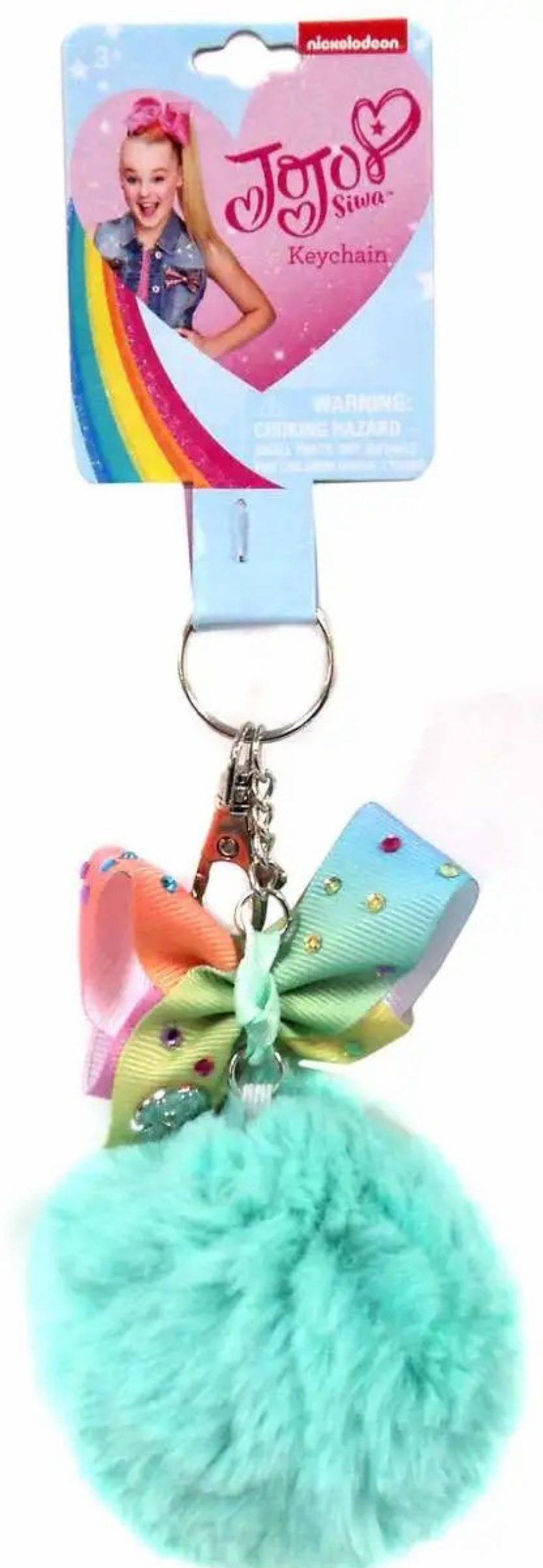 All Brands HER Accessories | Nickelodeon Jojo Siwa Mint Pom Pom With Pastel Bow Keychain