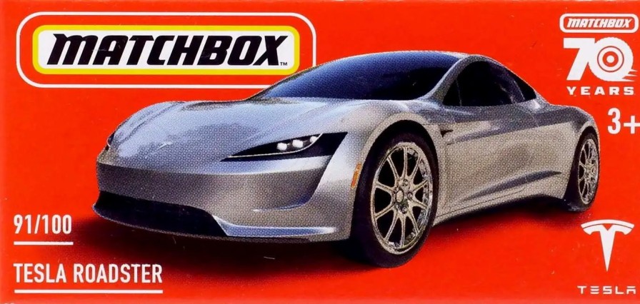 All Brands Mattel | Matchbox 70Th Anniversary Drive Your Adventure Tesla Roadster Diecast Car