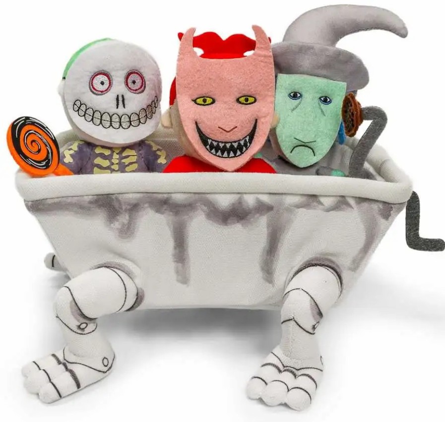 All Brands Kidrobot (NECA) | The Nightmare Before Christmas Phunny Lock, Shock & Barrel In Bathtub 9-Inch Interactive Plush Set [Each Plush Can Be Removed From Tub] (Pre-Order Ships June)