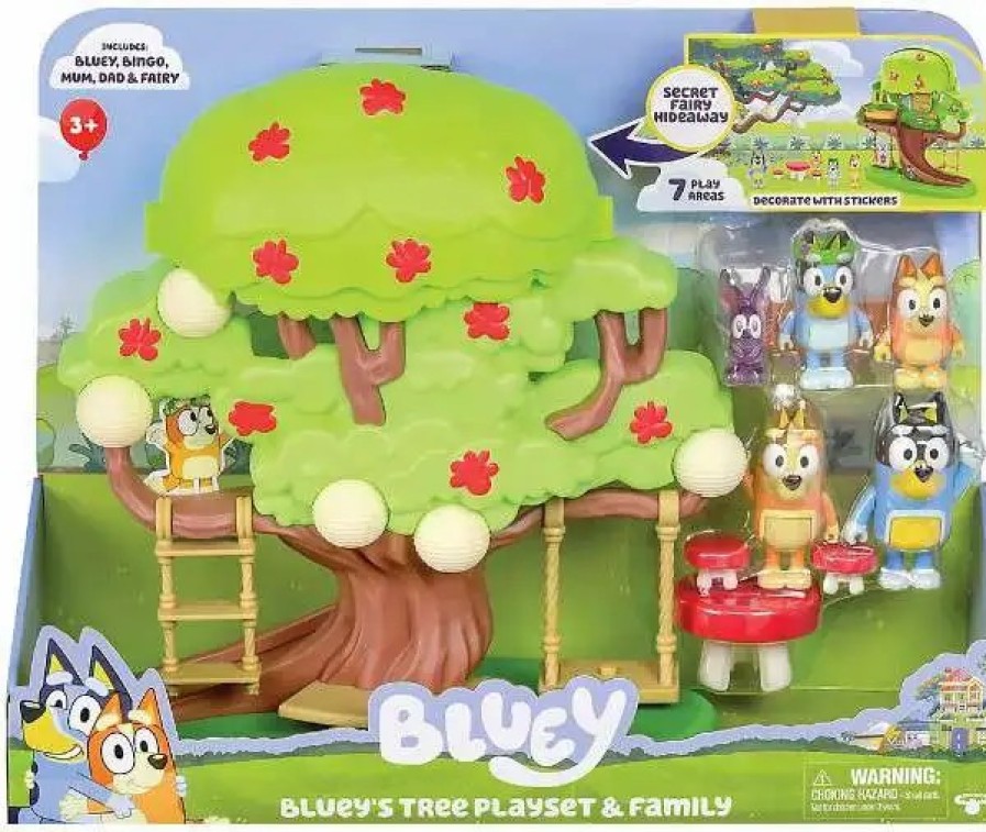 All Brands Moose Toys | Bluey Tree & Family Exclusive Playset [Includes Bluey, Bingo, Mum, Dad & Fairy Figures]