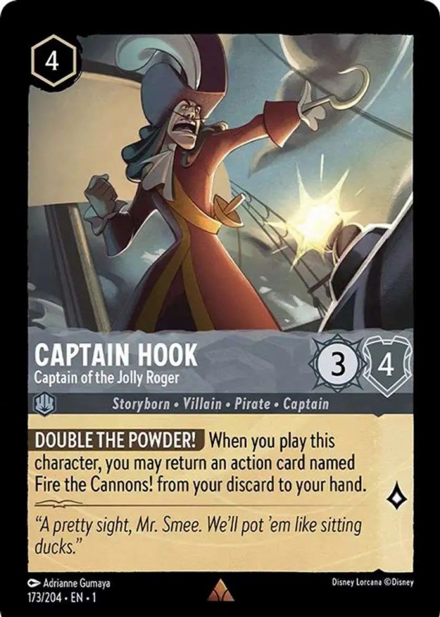 All Brands Ravensburger | Disney Lorcana Trading Card Game The First Chapter Rare Captain Hook - Captain Of The Jolly Roger #173