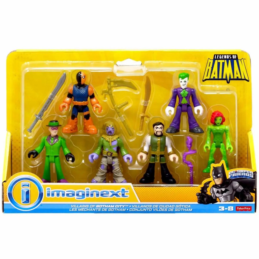 All Brands Fisher Price | Fisher Price Dc Imaginext Legends Of Batman Villains Of Gotham City Figure 6-Pack [Joker, Poison Ivy, Slade, Riddler, Ra'S Al Ghul & Scarecrow]