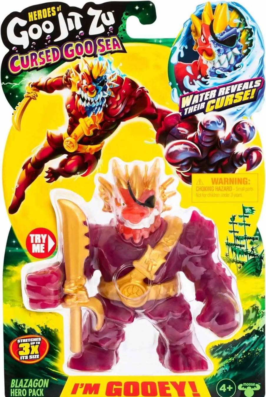 All Brands Moose Toys | Heroes Of Goo Jit Zu Cursed Goo Sea Blazagon Action Figure