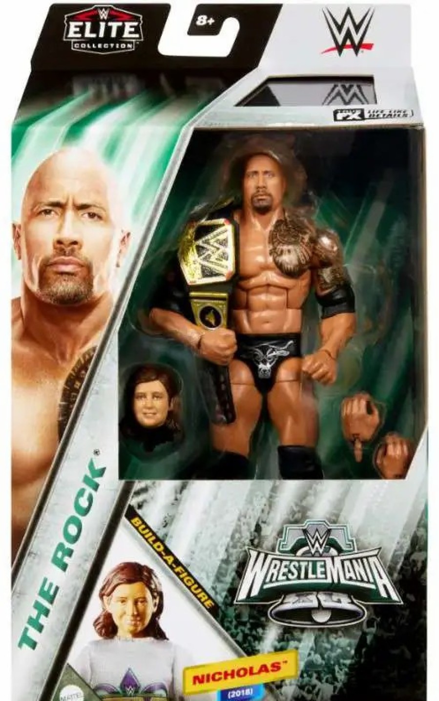 All Brands Mattel Toys | Wwe Wrestling Elite Collection Wrestlemania 34 The Rock Exclusive Action Figure [Build Nicholas Part] (Pre-Order Ships March)