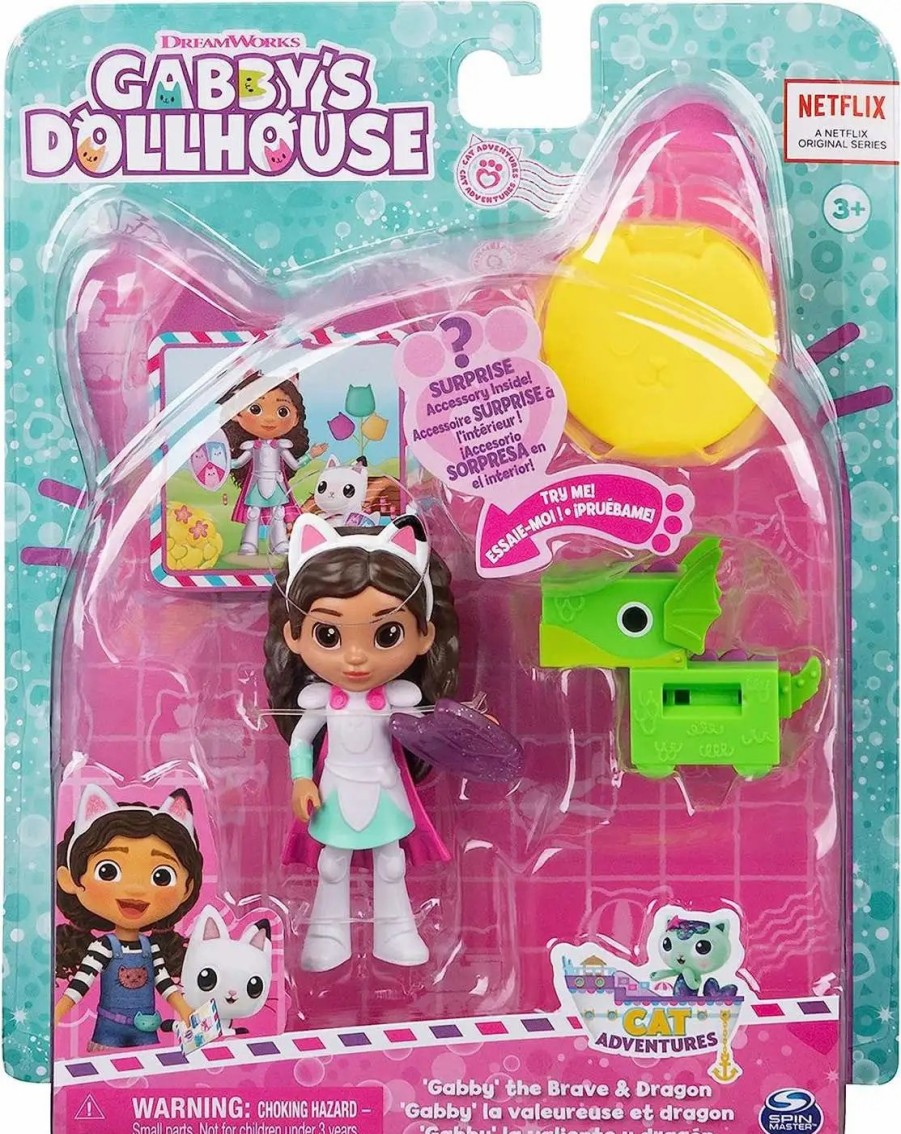 All Brands Spin Master | Gabby'S Dollhouse Cat Adventures 'Gabby' The Brave & Dragon Figure Set