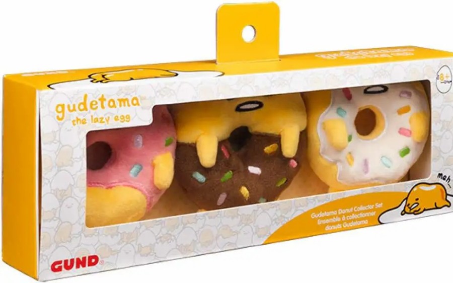 All Brands Gund | Sanrio Gudetama Sprinkled Donuts Plush 3-Pack [Glazed, Strawberry Dipped & Classic Chocolate]