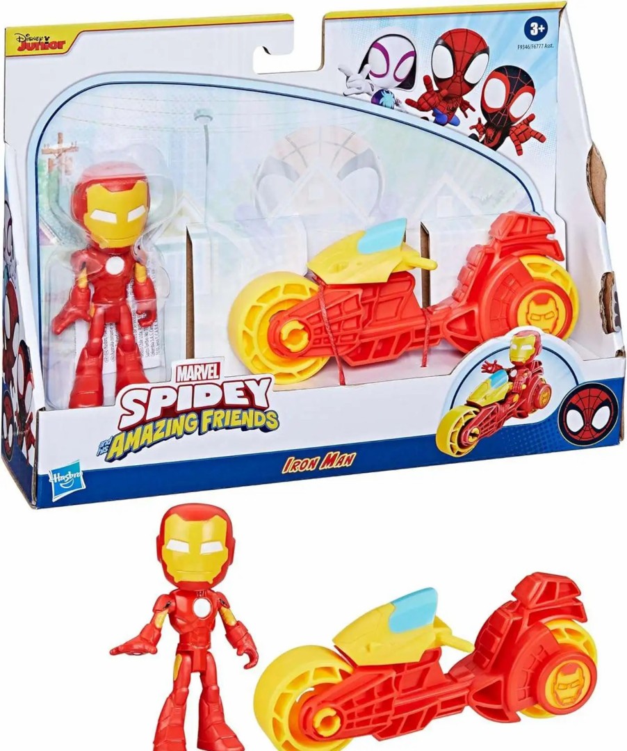 All Brands Hasbro | Marvel Spidey & His Amazing Friends Iron Man Vehicle & Action Figure