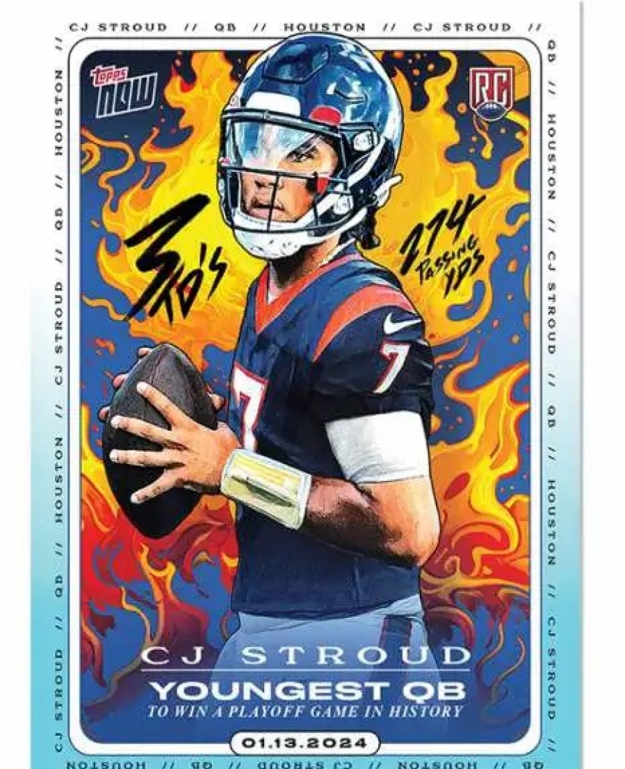 All Brands Topps | Nfl Houston Texans 2021 Topps Now Cj Stroud Cj2 [Rookie, Youngest Qb In History To Win A Playoff Game] (Pre-Order Ships March)