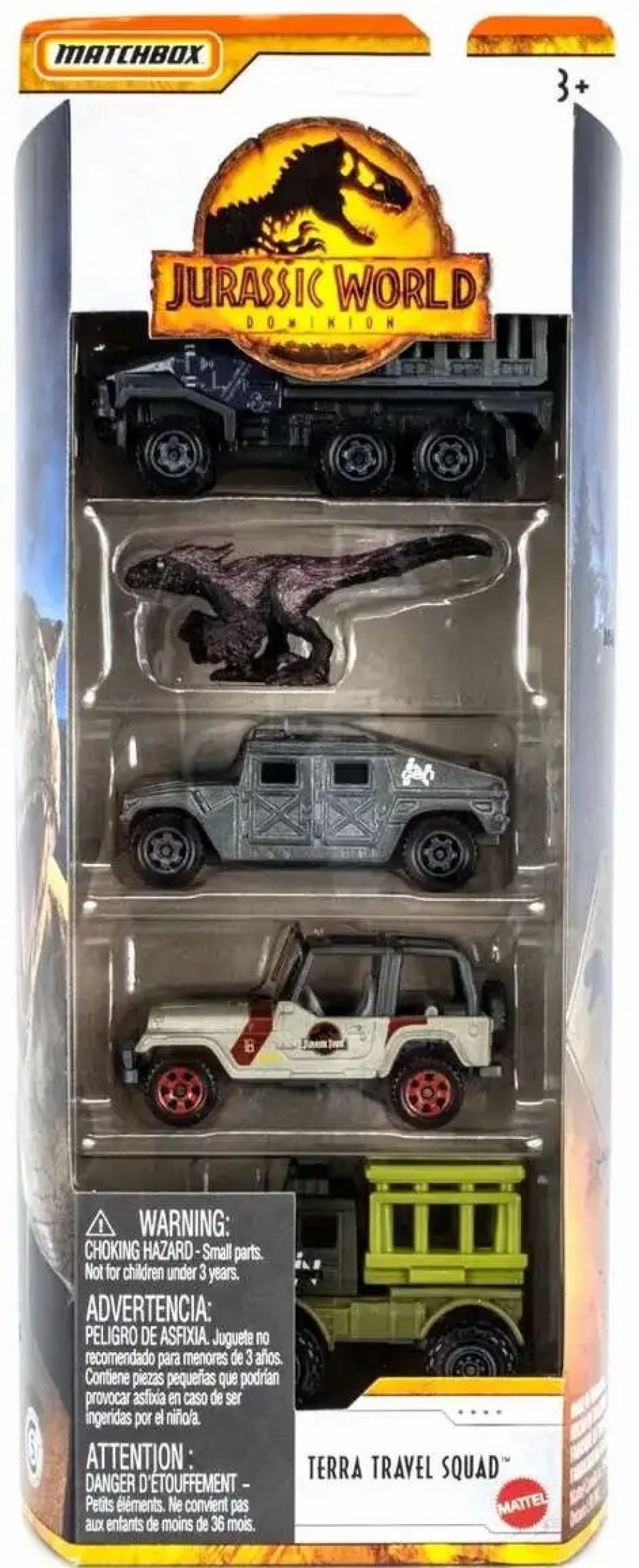 All Brands Mattel | Jurassic World Matchbox Terra Travel Squad Die Cast Car 5-Pack