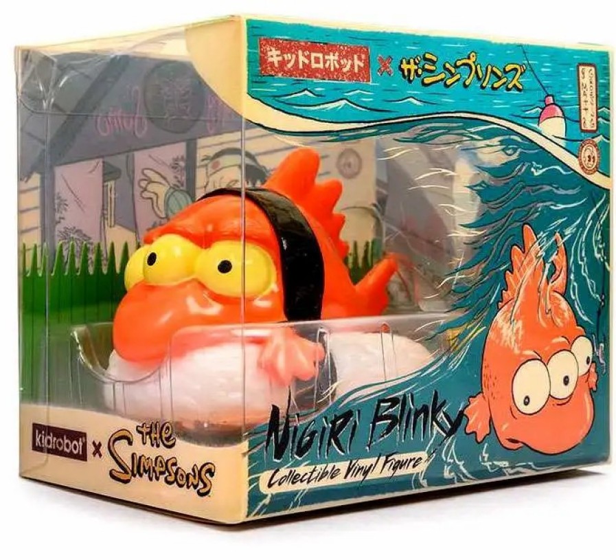 All Brands Kidrobot (NECA) | The Simpsons Nigiri Blinky The Fish 3-Inch Collectible Vinyl Figure [Orange]