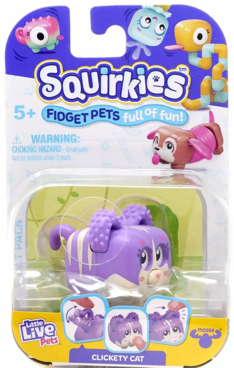 All Brands Moose Toys | Little Live Pets Squirkies Clickety Cat Figure [Purple]