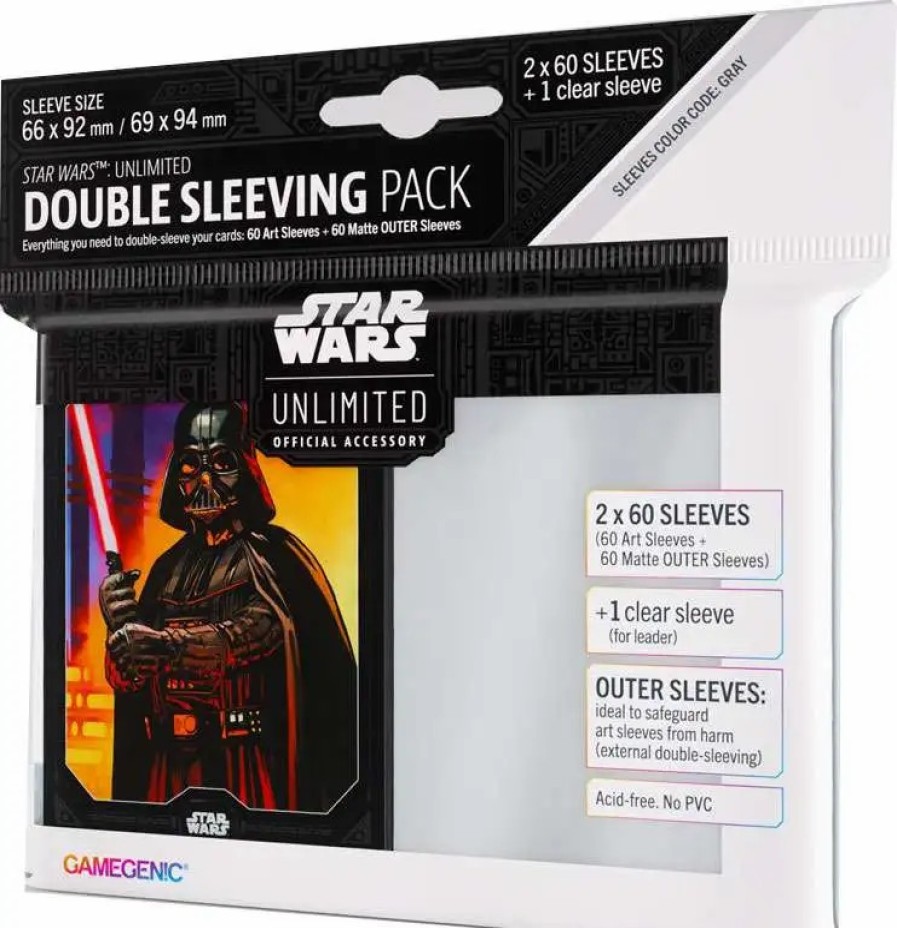 All Brands Gamegenic | Trading Card Game Star Wars: Unlimited Darth Vader Double Sleeving Pack [61 Art Sleeves +1 Clear Sleeve] (Pre-Order Ships March)