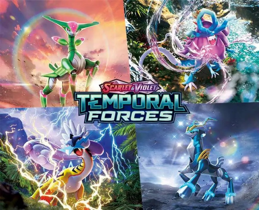 All Brands Pokemon USA | Pokemon Trading Card Game Scarlet & Violet Temporal Forces Three-Booster Blister [10 Cards] (Pre-Order Ships March)