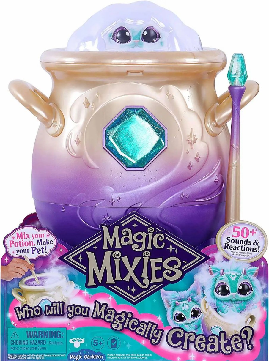 All Brands Moose Toys | Magic Mixies Magical Misting Cauldron Interactive Plush Toy [Blue]