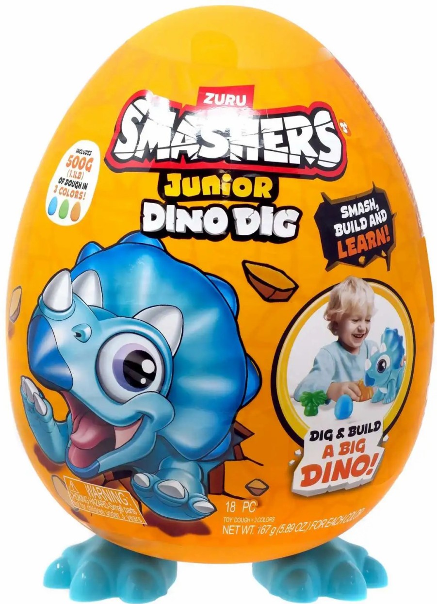 All Brands Zuru Toys | Smashers Junior Dino Dig Blue Dinosaur Small Mystery Egg [12 Surprises|]