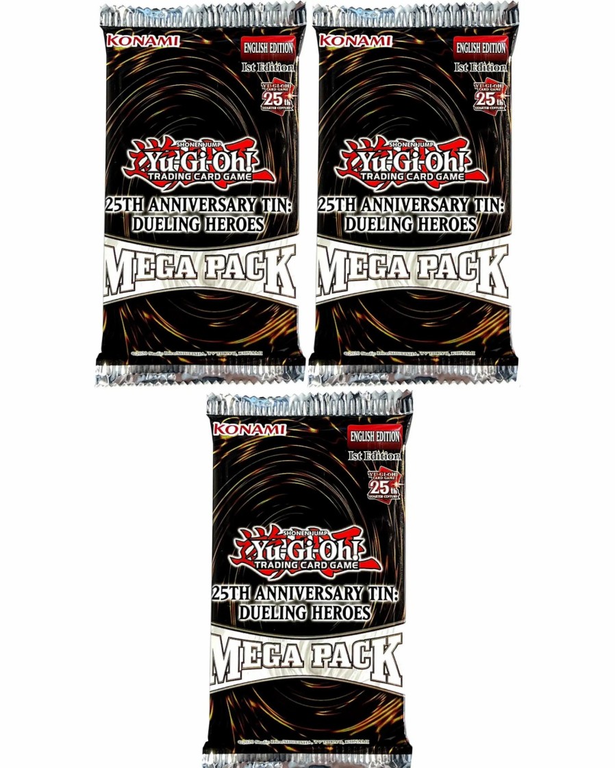 All Brands Konami | Yugioh Trading Card Game 25Th Anniversary Dueling Heroes Lot Of 3 Booster Mega Packs [18 Cards Per Pack]