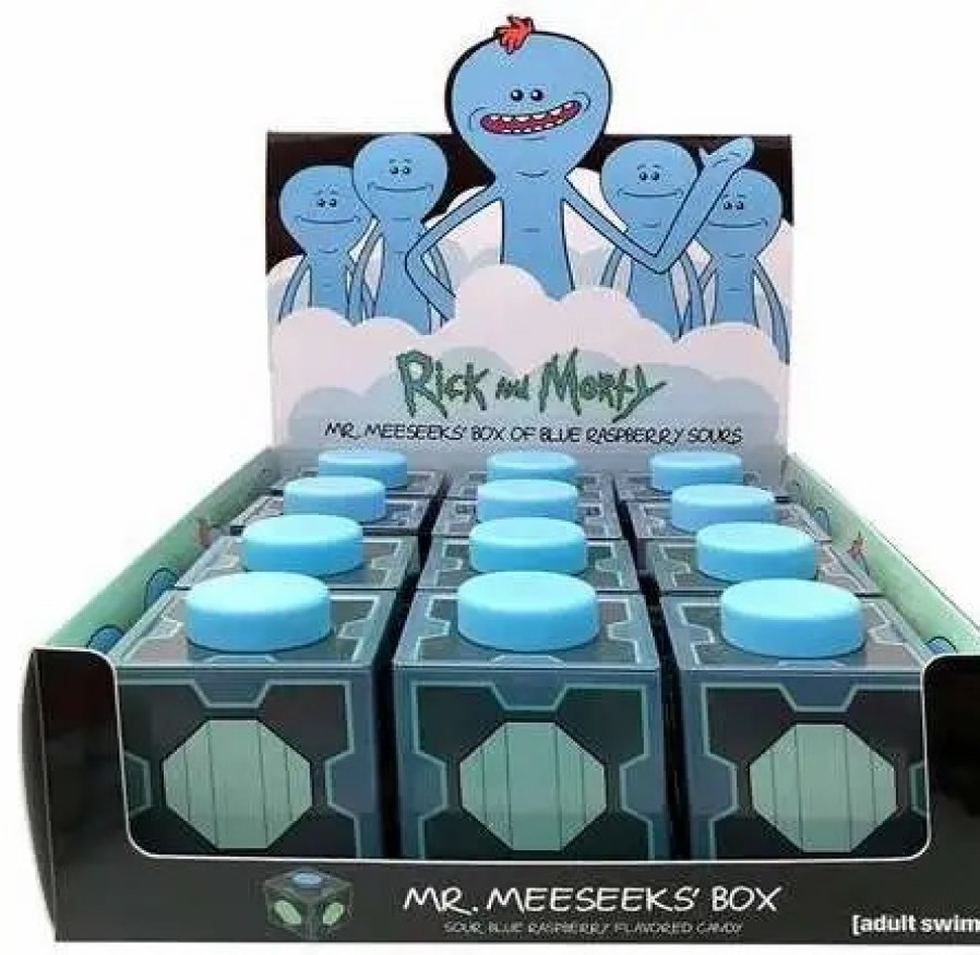 All Brands Boston America | Rick & Morty Meeseeks Blue Raspberry Sours Box Of 12 Candy Tins