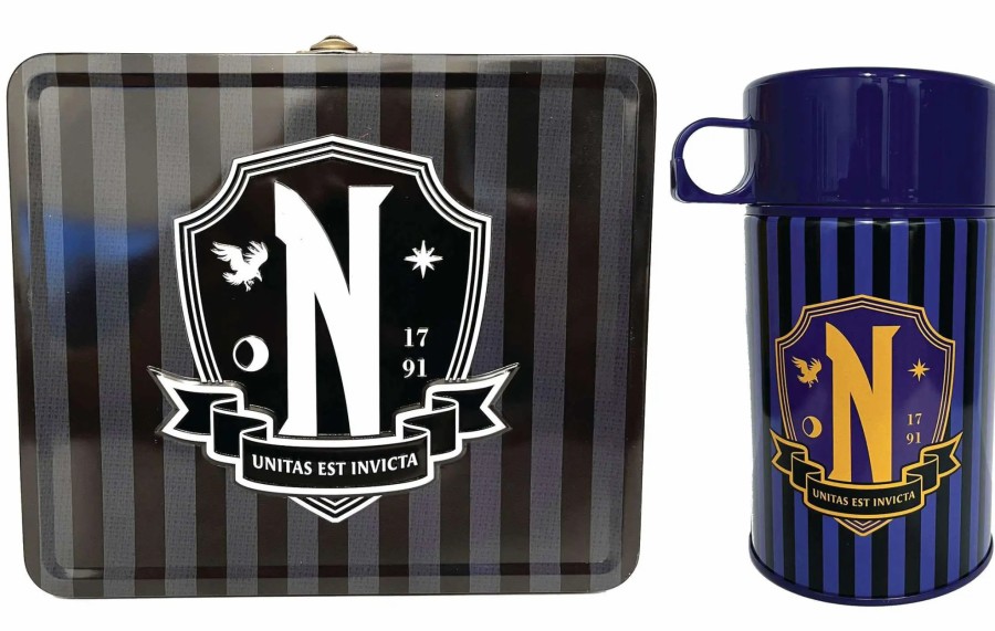 All Brands Surreal Entertainment | Addams Family Wednesday Nevermore Academy Exclusive Lunch Box With Thermos