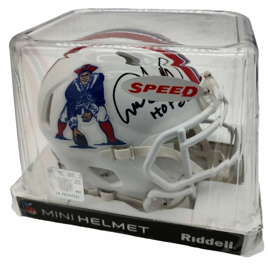 All Brands Tristar | Nfl New England Patriots 2022 Tristar Hidden Treasures Andre Tippett Autographed Mini Helmet [Hof '08 Inscription, Tristar #8209583]