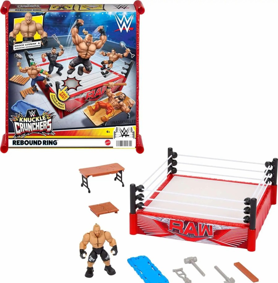 All Brands Mattel | Wwe Wrestling Knuckle Crunchers Rebound Ring Playset