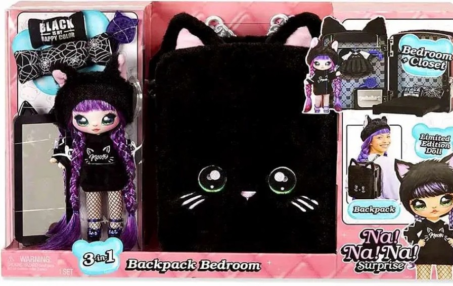 All Brands MGA Entertainment | Na! Na! Na! Surprise Backpack Bedroom With Meow Playset [Black]