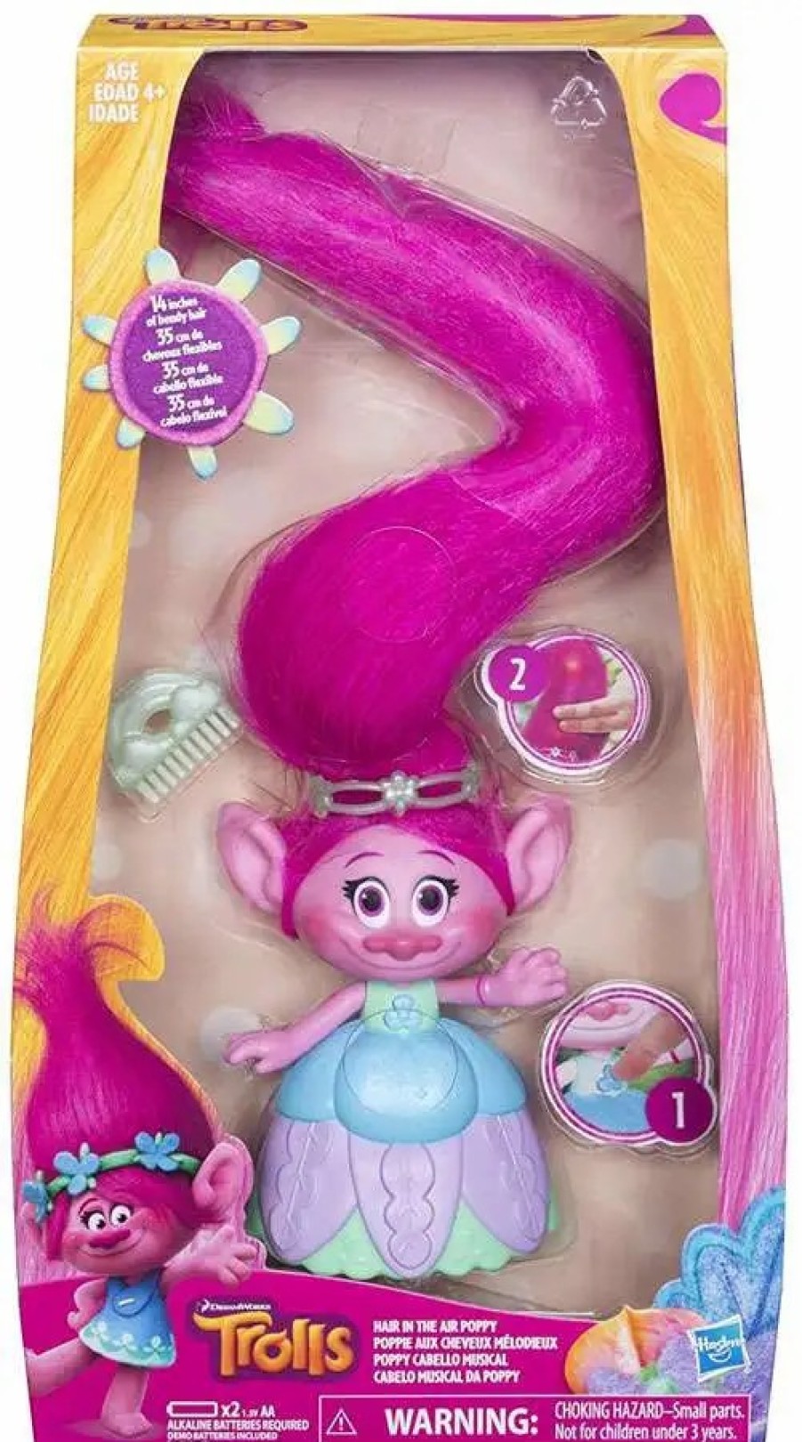 All Brands Hasbro Toys | Trolls Hair In The Air Poppy Figure Doll