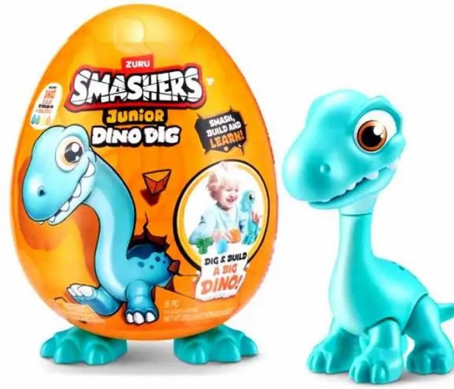 All Brands Zuru Toys | Smashers Junior Dino Dig Blue Dinosaur Large Mystery Egg [18 Surprises!]