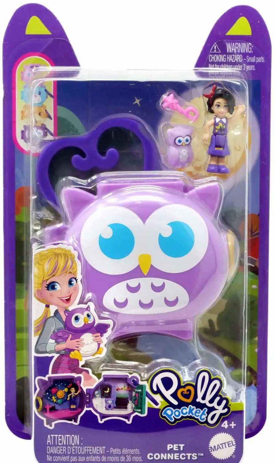 All Brands Mattel Toys | Polly Pocket Pet Connects Owl Micro Playset