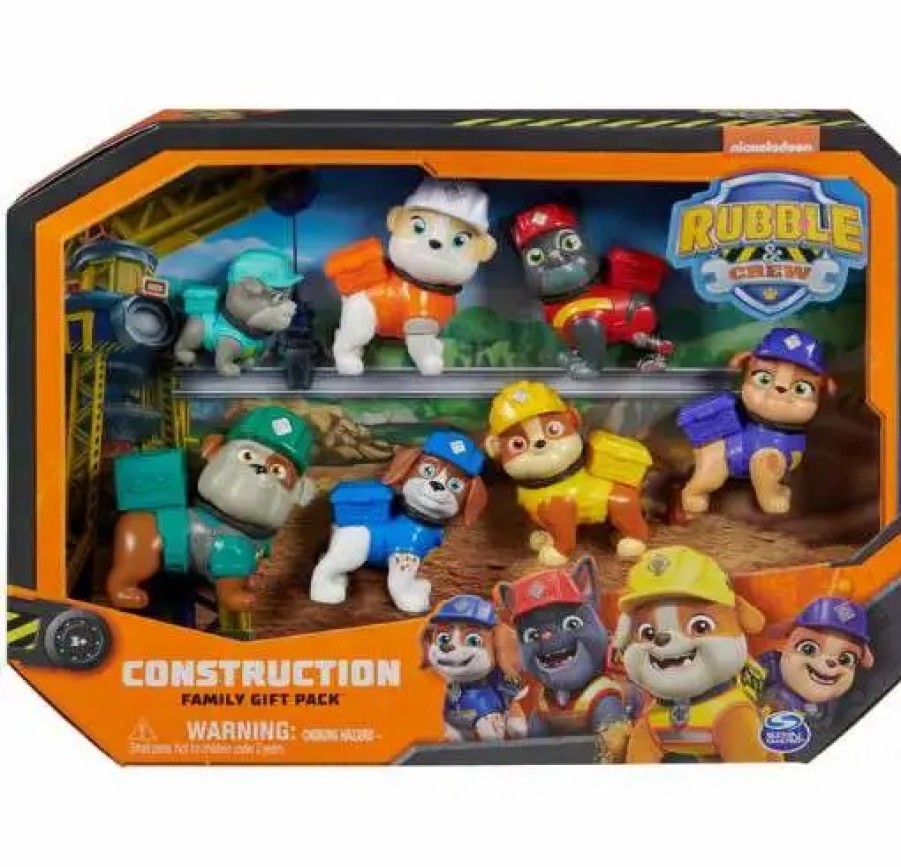 All Brands Spin Master | Paw Patrol Rubble & Crew Mini Figure Construction Family 7-Piece Gift Pack [Wheeler, Mix, Charger, Motor, Auntie Crane & Grandpa Gravel] (Pre-Order Ships February)