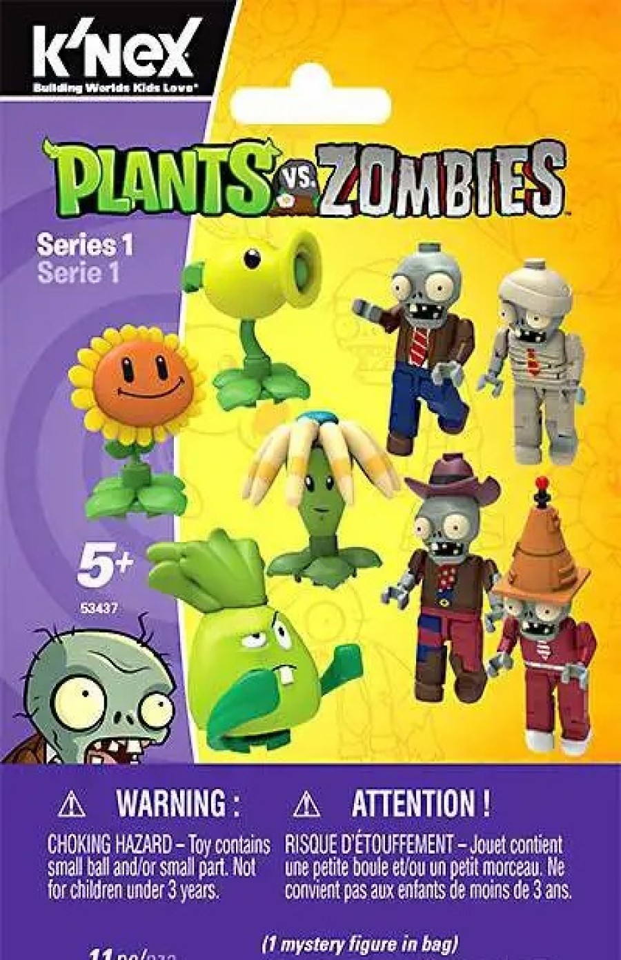 All Brands K'NEX | K'Nex Plants Vs. Zombies Series 1 Mystery Pack #53437 [1 Random Figure]