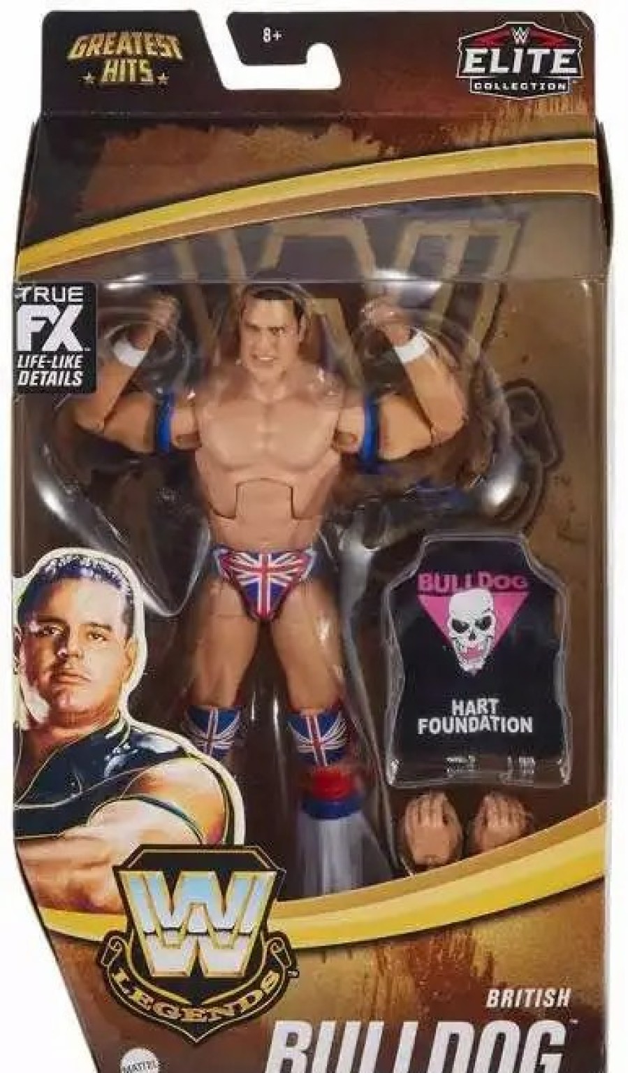 All Brands Mattel Toys | Wwe Wrestling Elite Collection Legends Greatest Hits British Bulldog Action Figure