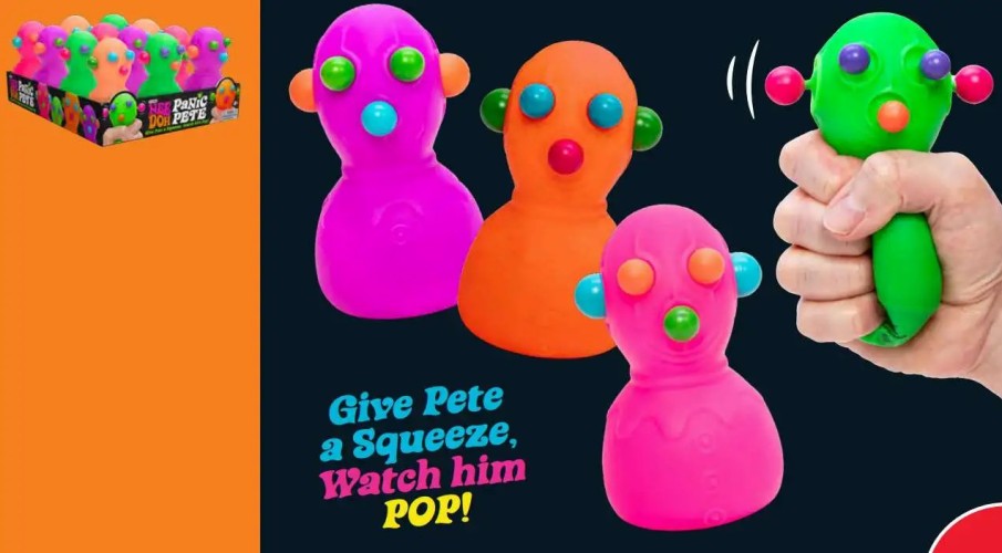 All Brands Schylling | Needoh The Groovy Glob Panic Pete Stress Balls [1 Random Color]