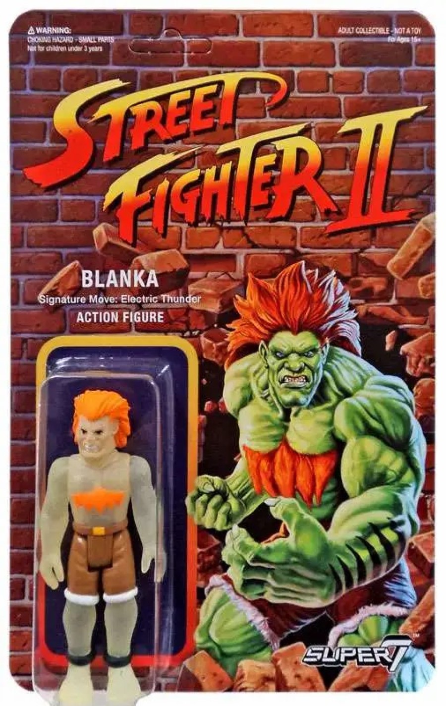 All Brands Super7 | Reaction Street Fighter Ii Blanka Action Figure [Glow-In-The-Dark]