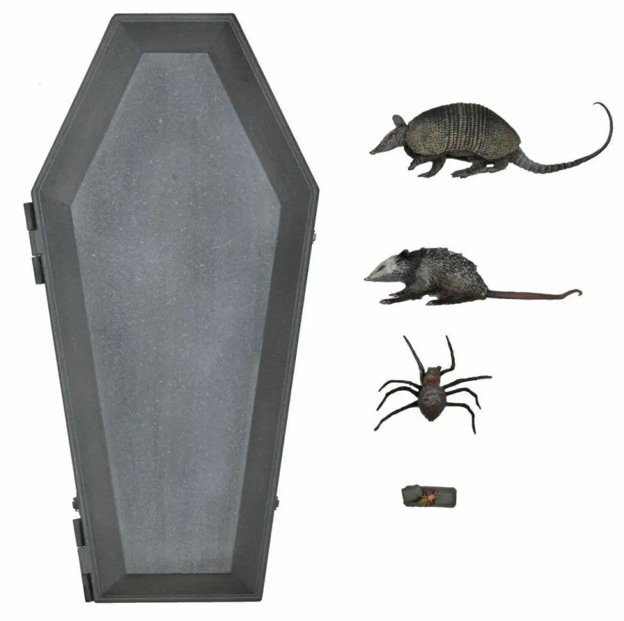 All Brands NECA | Neca Universal Monsters Dracula 7-Inch Accessory Set Pack [Coffin, Armadillo, Spider, Cricket & Opossum]