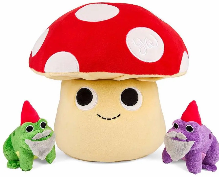 All Brands Kidrobot (NECA) | Kidrobot Mushroom With Frog Gnomes 10-Inch Interactive Plush (Pre-Order Ships February)