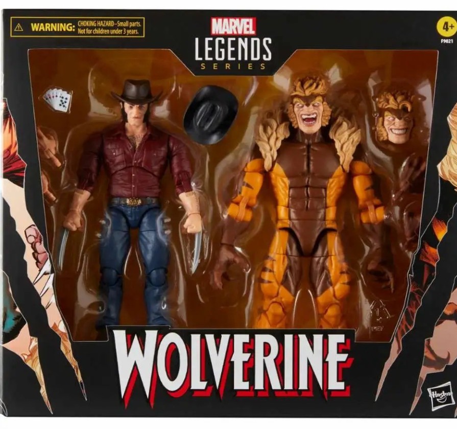 All Brands Hasbro | Wolverine Marvel Legends Logan & Sabretooth Action Figure 2-Pack [50Th Anniversary] (Pre-Order Ships April)