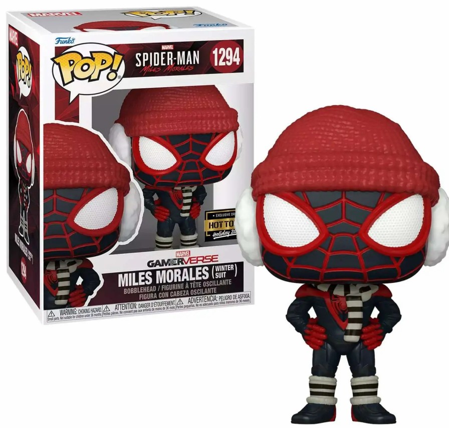 All Brands Funko | Funko Pop! Marvel Miles Morales Exclusive Vinyl Bobble Head [Winter Suit, Holiday]