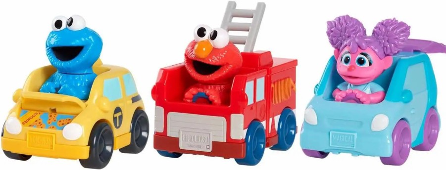 All Brands Just Play | Sesame Street Twist & Pop Wheelies Elmo, Cookie Monster & Abby Cadabby Exclusive Vehicle 3-Pack