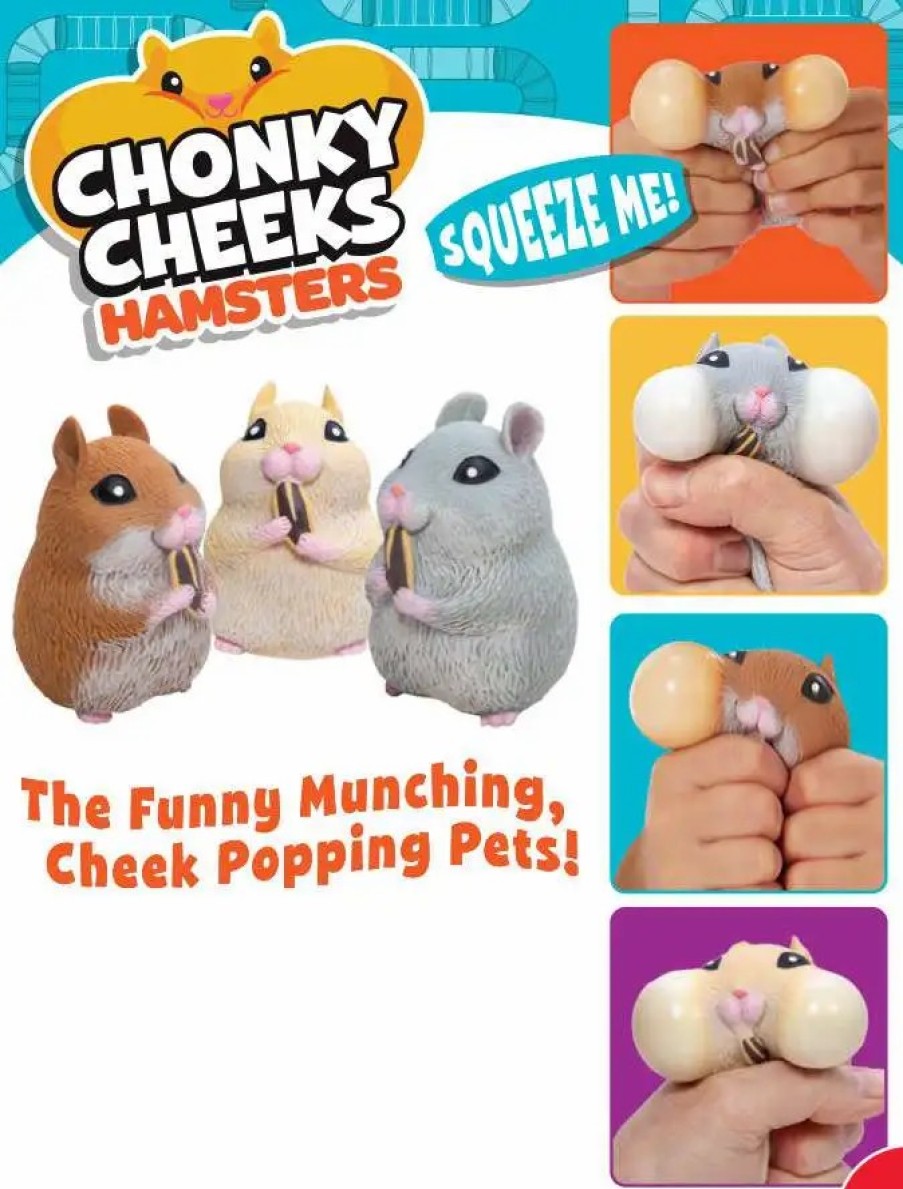 All Brands Schylling | Chonky Cheeks Hamster 3-Inch Stress Ball [1 Random Color]