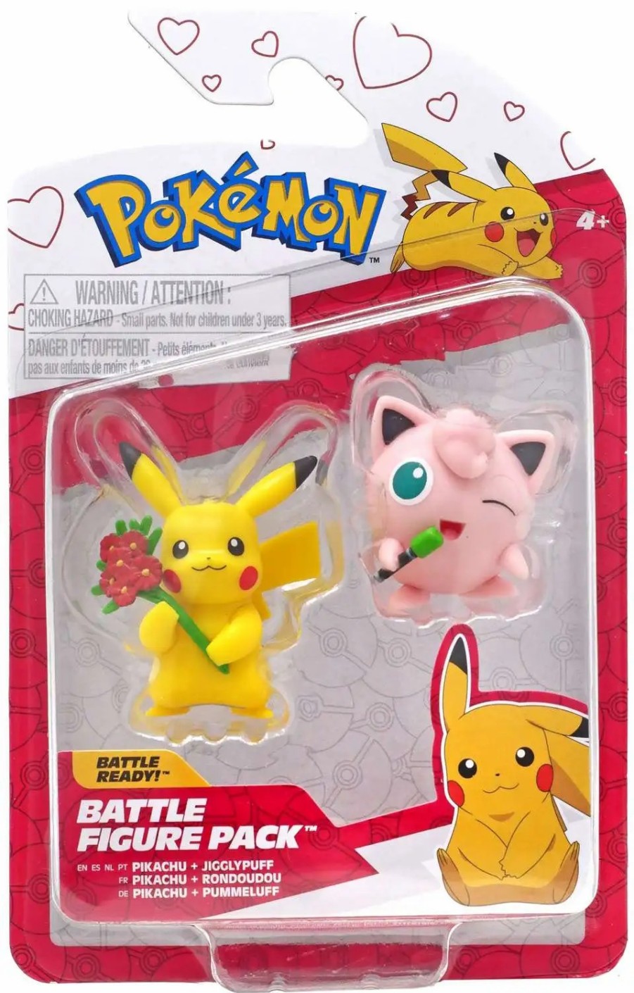 All Brands Jazwares | Pokemon Battle Figure Pikachu & Jigglypuff 3-Inch Mini Figure 2-Pack [Valentine'S Day]