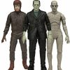 All Brands NECA | Neca Universal Monsters Mummy, Wolf Man & Frankenstein'S Monster Set Of 3 Action Figures [Retro Glow-In-The-Dark]