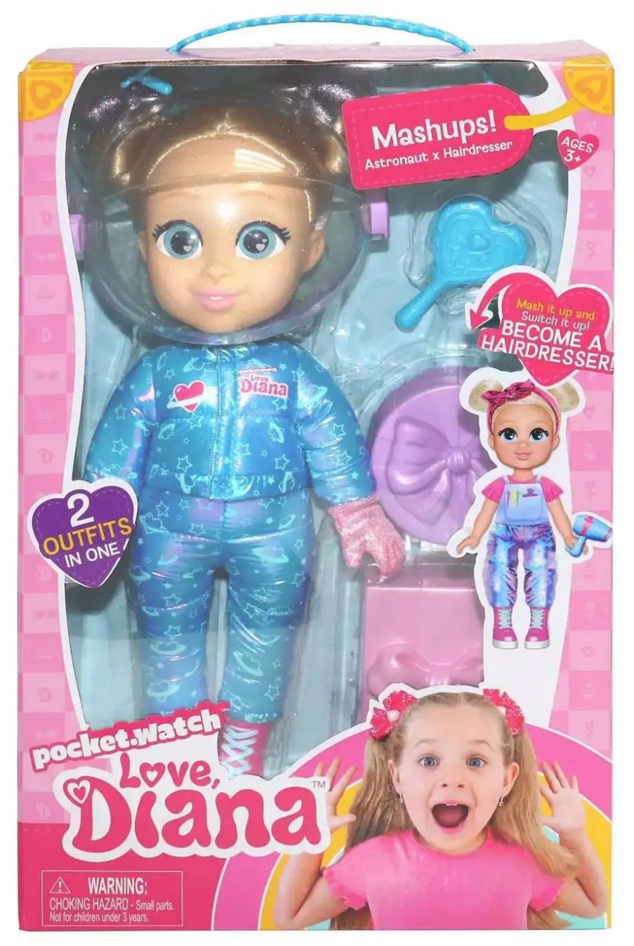 All Brands Headstart | Love, Diana Mashups! Astronaut & Hairdresser 13-Inch Doll