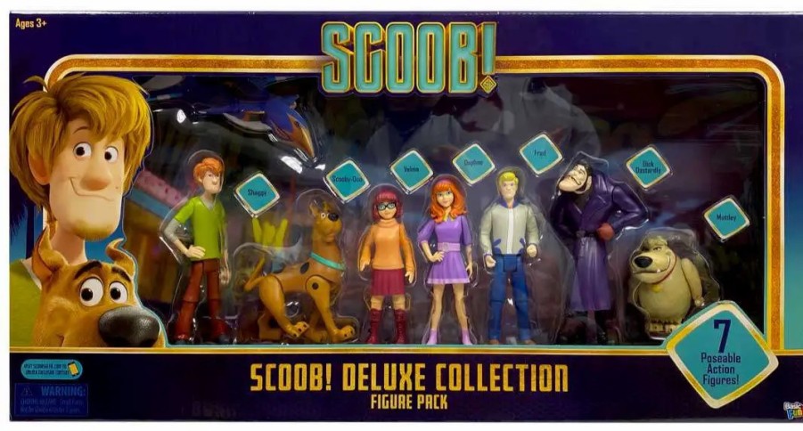 All Brands Basic Fun | Scooby Doo Scoob! Deluxe Collection Scooby, Shaggy, Daphne, Velma, Fred, Dick Dastardly & Muttley Exclusive Action Figure 7-Pack