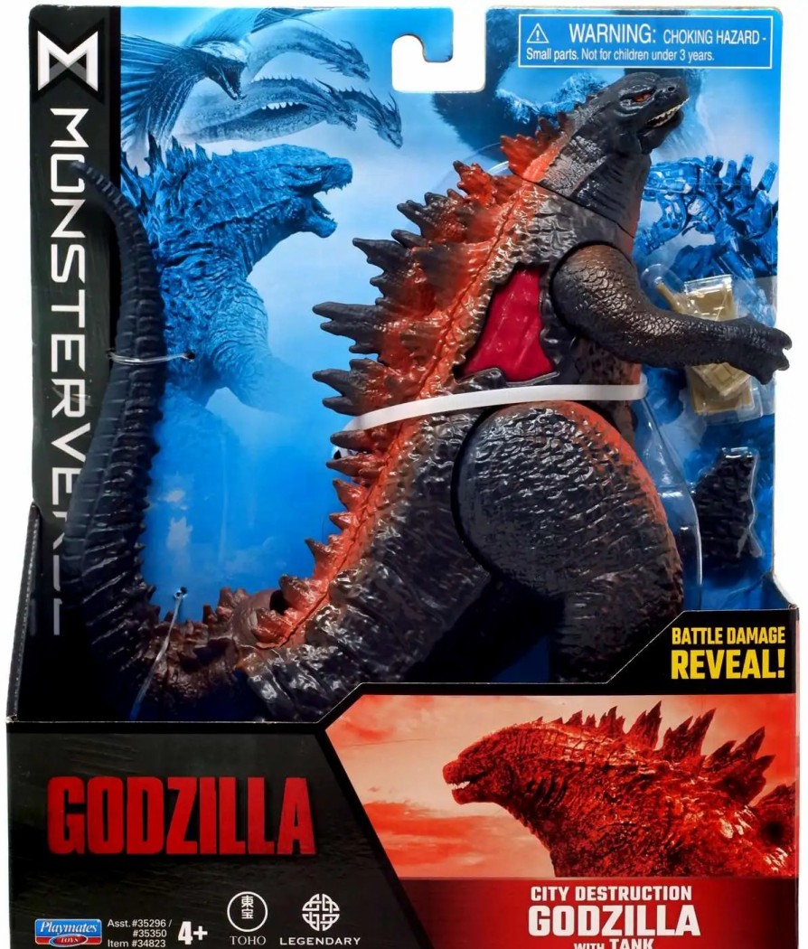 All Brands Playmates | King Kong Skull Island City Destruction Godzilla With Tank Action Figure