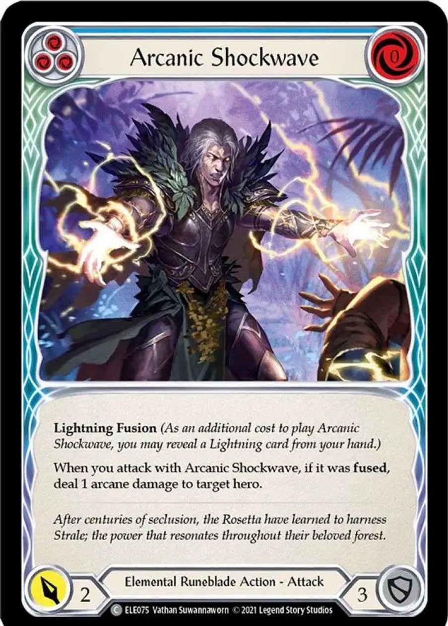 All Brands Legend Story Studio | Flesh And Blood Trading Card Game Tales Of Aria Common Arcanic Shockwave Ele075 [Blue]